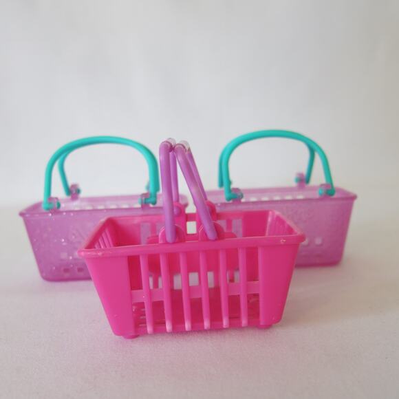 SHOPKINS Shopping Baskets Lot of 3 Season 2 and 3 Purple Handles Empty - Picture 2 of 9